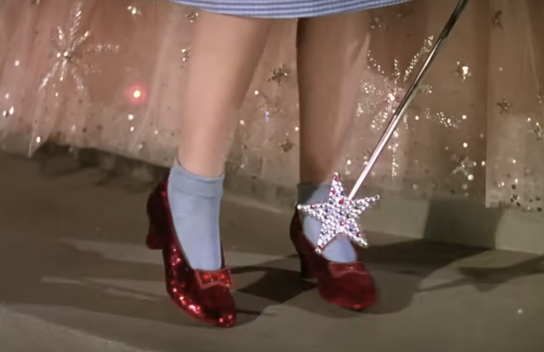 Dorothy's ruby slippers taken from YouTube