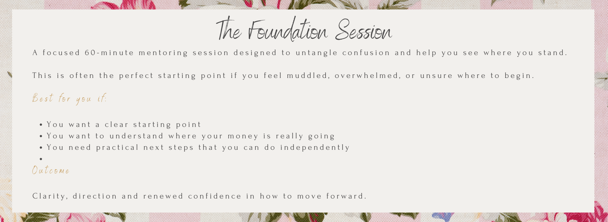 The Foundation Session The Foundation Session