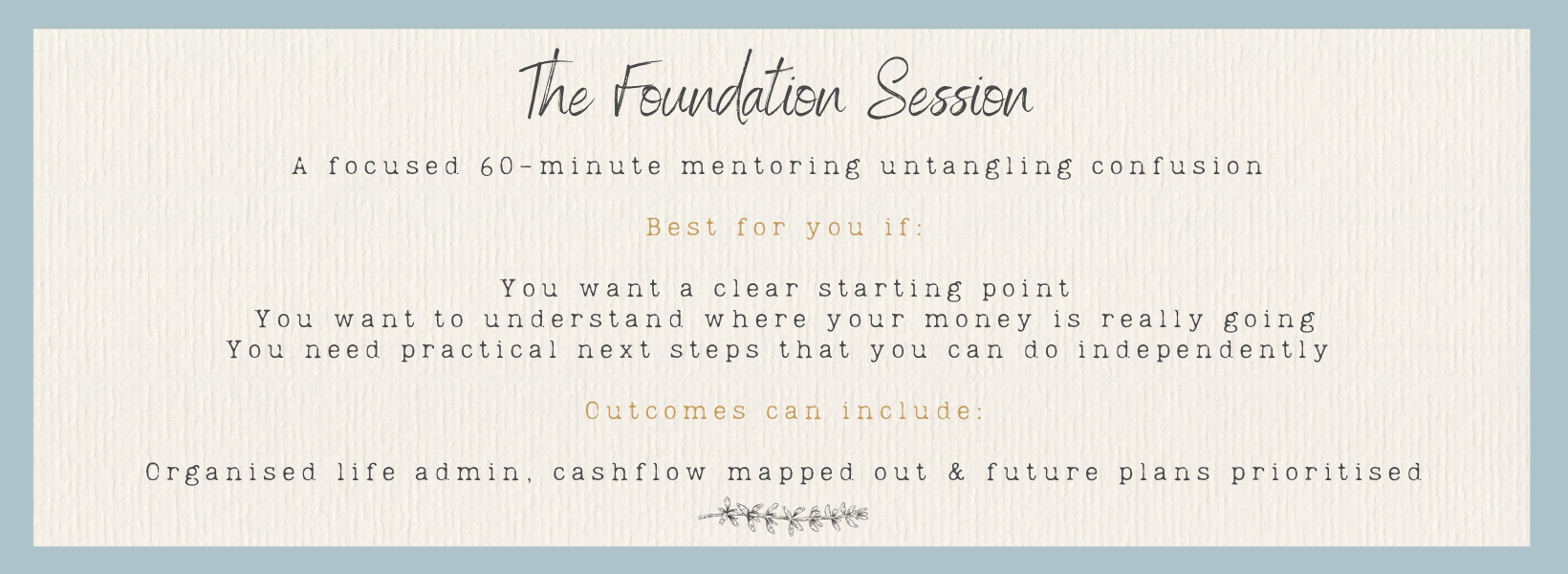 notecard inviting you to The Foundation Session