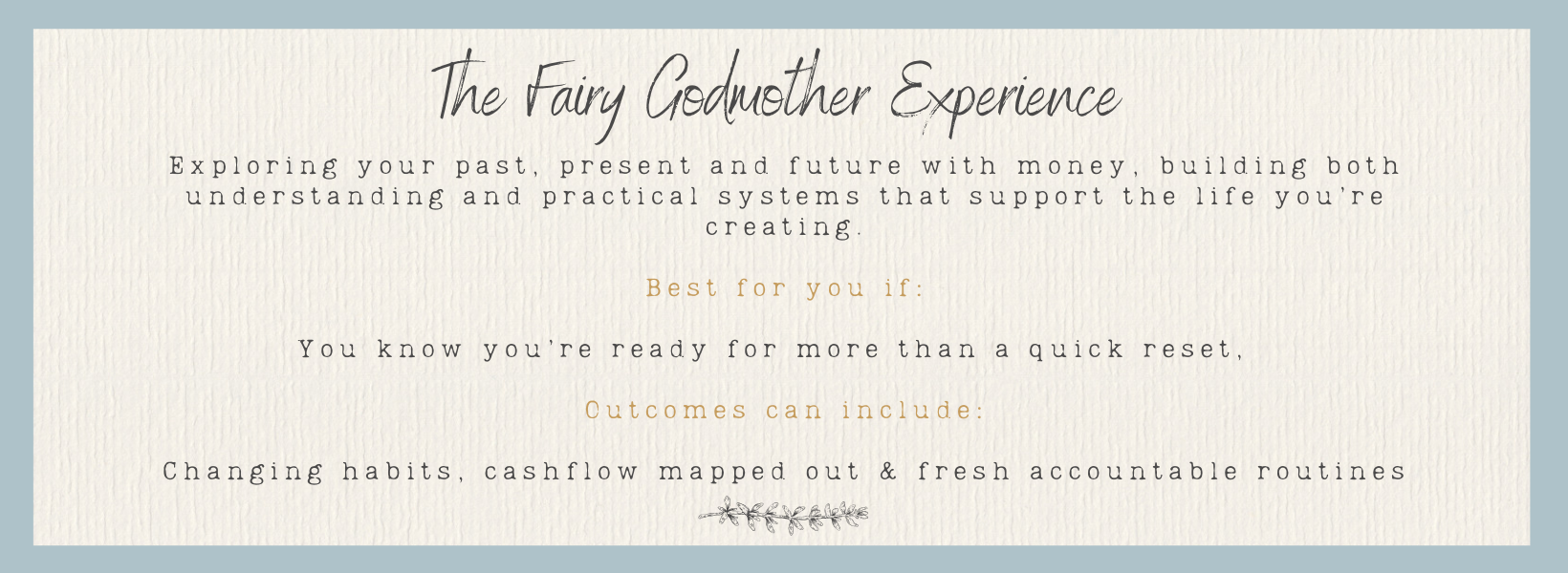 Invitation to The Fairy Godmother Experience